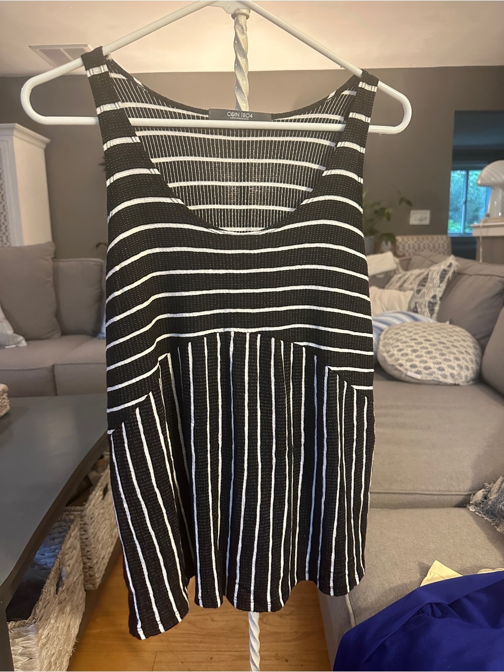Cozy Black & White Striped Tank Top by Caslon